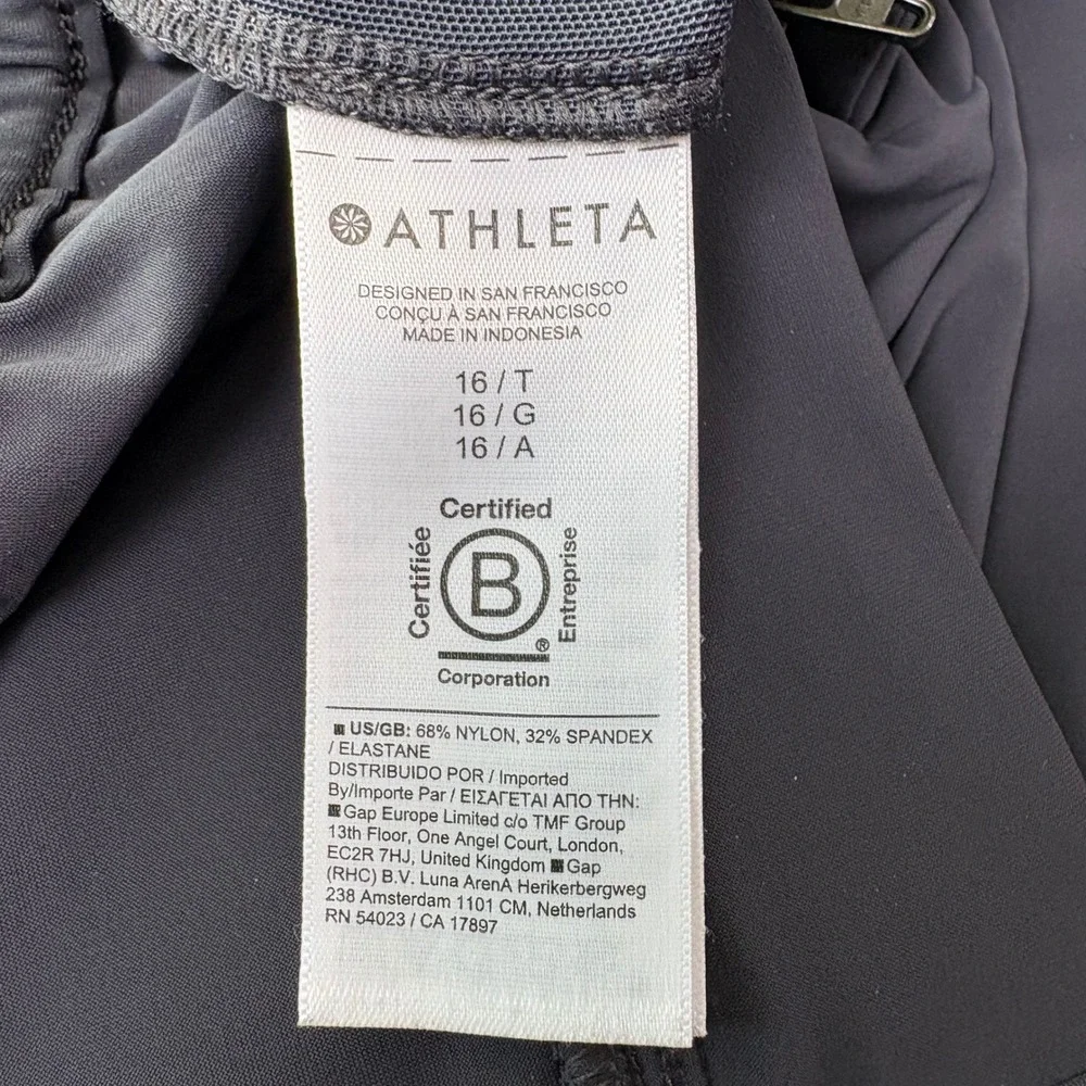 Athleta Pinnacle High Rise Wide Leg Pant 16 Tall Travel Sporty Office Comfort